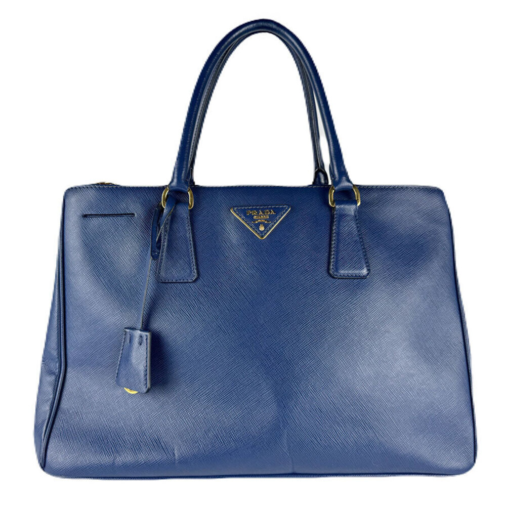 Prada 2way Shoulder Bag leather navy blue